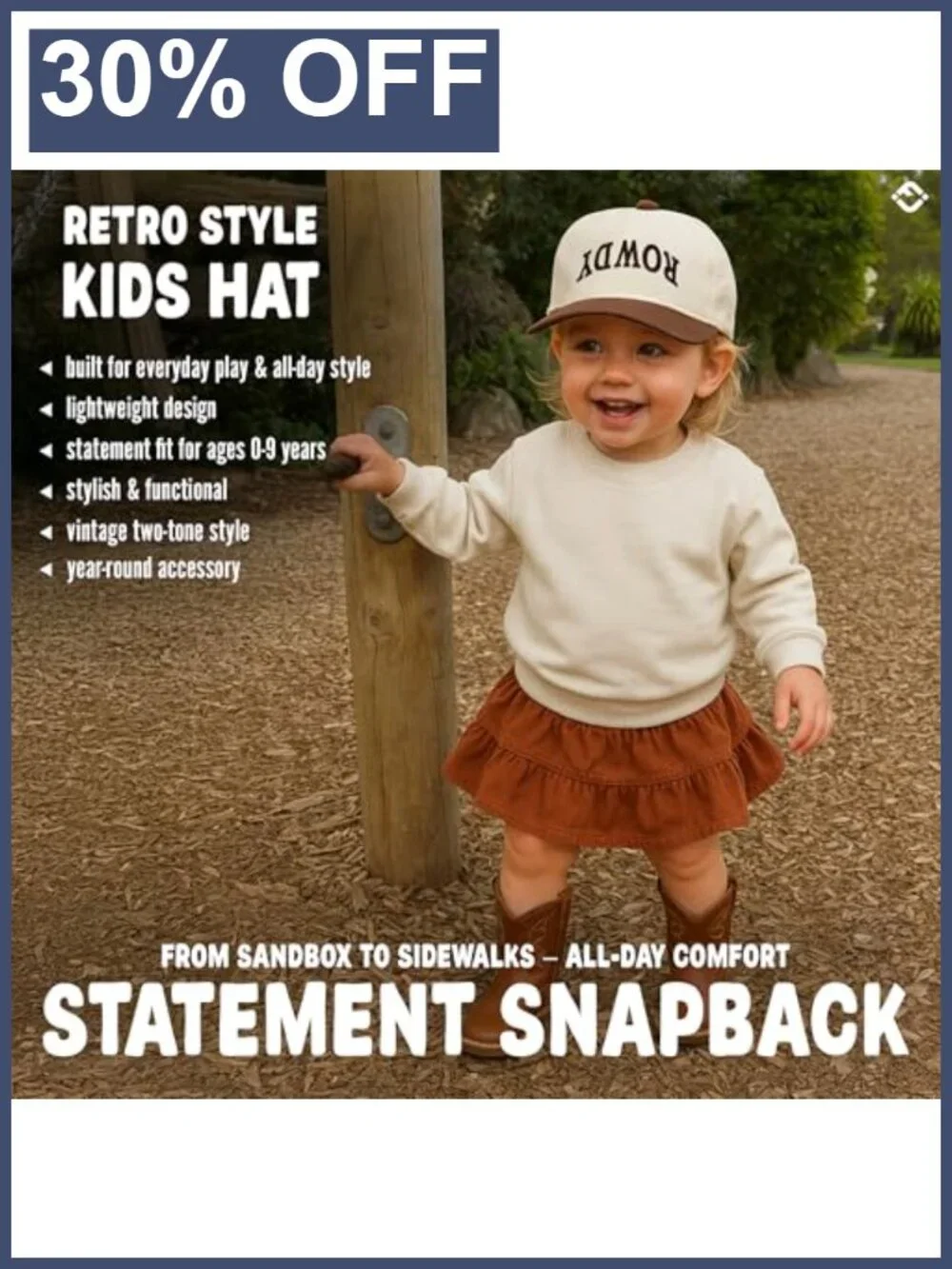Kids 2 Tone Trucker Snapback Hat Cotton Polyester Baseball Cap
